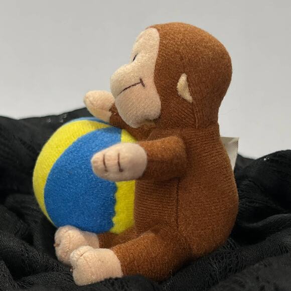 Miniature Vintage Curious George Plush Toy Collectible with Circus Ball 4" - Picture 5 of 15